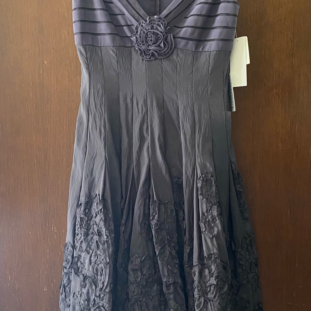 Adrianna Papell Purple Sleeveless Fit and Flare Midi Dress